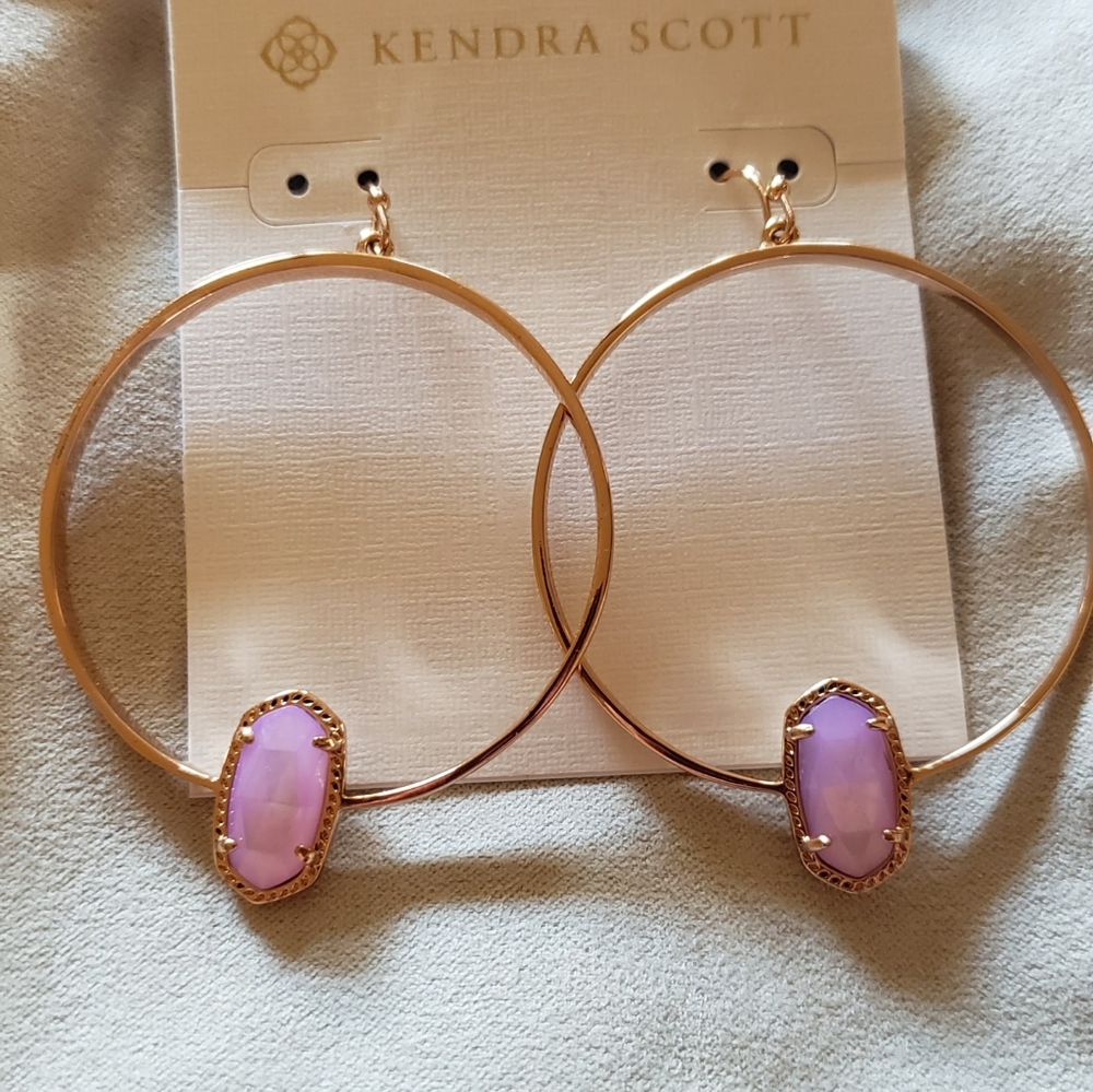 NWT - Kendra Scott Rose Gold Elora Hoop Earrings - Picture 6 of 6
